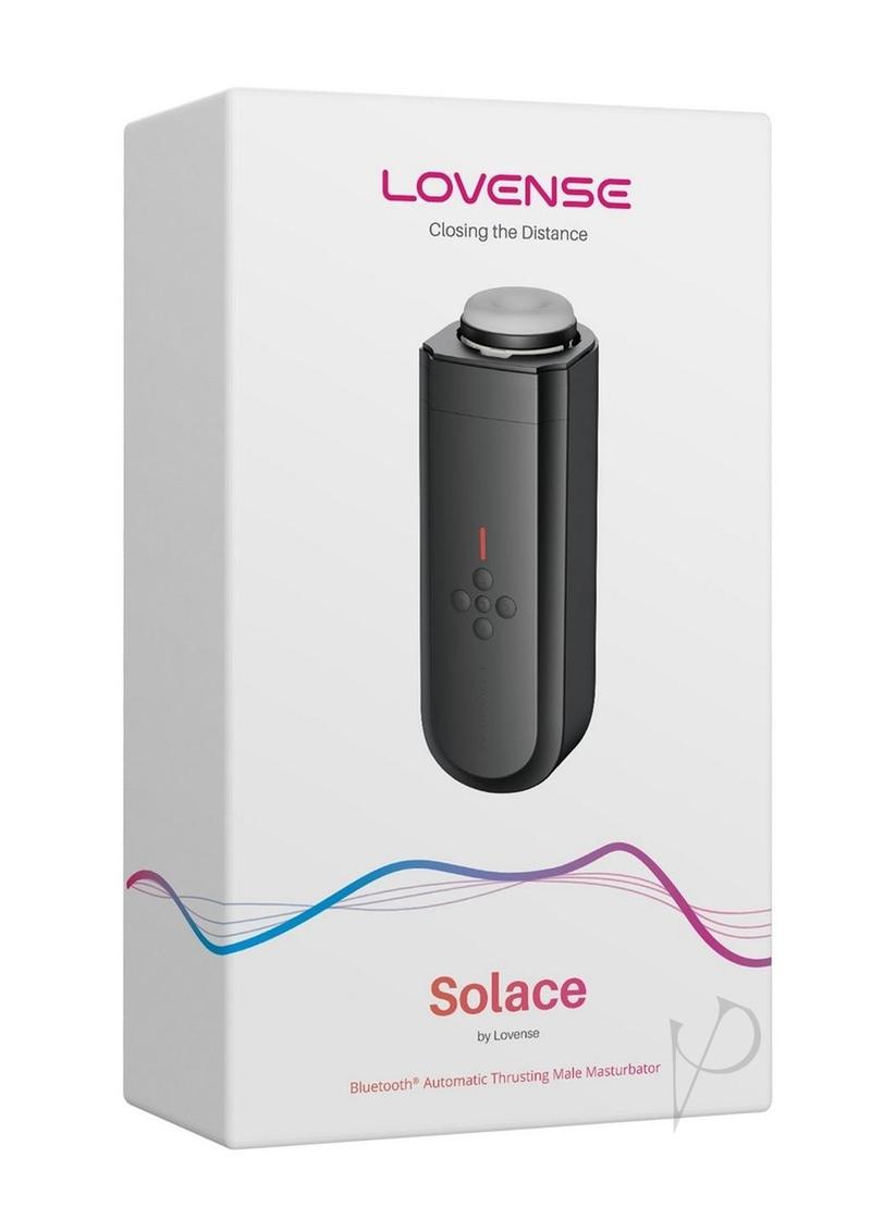Lovense Solace Rechargeable Thrusting Masturbator - Black - ONLINE ONLY